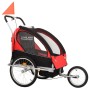 Schwarz-roter 2-in-1-Fahrrad- und Kinderwagenanhänger von vidaXL, Fahrradanhänger - Ref: Foro24-91375, Preis: 203,84 €, Rabat...