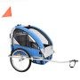 Blauer und grauer 2-in-1-Fahrrad- und Kinderwagenanhänger von vidaXL, Fahrradanhänger - Ref: Foro24-91376, Preis: 230,34 €, R...