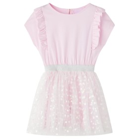 Vestido infantil volantes rosa claro 128 de vidaXL, Vestidos de niños - Ref: Foro24-14552, Precio: 14,99 €, Descuento: %