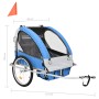 Blauer und grauer 2-in-1-Fahrrad- und Kinderwagenanhänger von vidaXL, Fahrradanhänger - Ref: Foro24-91376, Preis: 230,34 €, R...