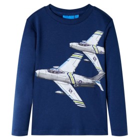 Navy blue long-sleeve children's t-shirt size 104 by vidaXL, Kids T-shirts - Ref: Foro24-13180, Price: 9,89 €, Discount: %