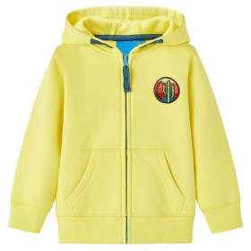 Sudadera infantil con capucha y cremallera amarillo claro 92 de vidaXL, Camisetas para niños - Ref: Foro24-15121, Precio: 17,...