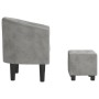 Sillón con taburete terciopelo gris claro de vidaXL, Sillones - Ref: Foro24-356477, Precio: 144,70 €, Descuento: %