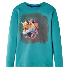 Long-sleeved dark aquamarine children's t-shirt size 104 by vidaXL, Kids T-shirts - Ref: Foro24-13355, Price: 8,34 €, Discoun...