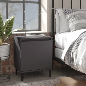 Bedside table with gray metal legs 40x30x50 cm by vidaXL, Nightstands - Ref: Foro24-805837, Price: 39,85 €, Discount: %