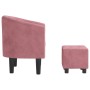 Sillón con taburete terciopelo rosa de vidaXL, Sillones - Ref: Foro24-356482, Precio: 186,78 €, Descuento: %