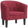 Sillón de terciopelo rojo tinto de vidaXL, Sillones - Ref: Foro24-356475, Precio: 158,06 €, Descuento: %