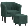 Dark green velvet armchair with stool by vidaXL, Armchairs - Ref: Foro24-356480, Price: 170,36 €, Discount: %