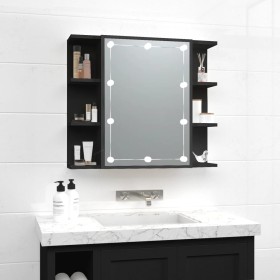 Mueble con espejo y LED negro 70x16,5x60 cm de vidaXL, Tocadores de baño - Ref: Foro24-833536, Precio: 83,05 €, Descuento: %