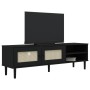 SENJA TV cabinet rattan look black pine wood 158x40x49 cm by vidaXL, TV Furniture - Ref: Foro24-358045, Price: 145,07 €, Disc...