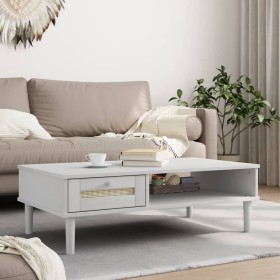 SENJA coffee table white wood rattan look 100x55x33 cm by vidaXL, Coffee table - Ref: Foro24-358047, Price: 68,51 €, Discount: %