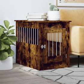 Smoked oak engineered wood dog cage 55x80x68 cm by vidaXL, Dog kennels - Ref: Foro24-838327, Price: 97,50 €, Discount: %