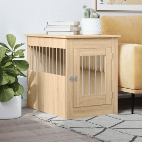 Dog cage engineered wood Sonoma oak 55x80x68 cm by vidaXL, Dog kennels - Ref: Foro24-838325, Price: 106,99 €, Discount: %