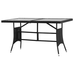 Garden table 140x80x74 cm black synthetic rattan by vidaXL, Garden tables - Ref: Foro24-43931, Price: 133,99 €, Discount: %