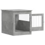 Jaula para perros madera ingeniería gris hormigón 64,5x80x71 cm de vidaXL, Casetas para perros - Ref: Foro24-838333, Precio: ...