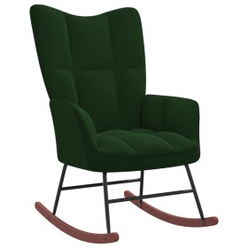 Silla mecedora de terciopelo verde oscuro de vidaXL, Mecedoras - Ref: Foro24-328141, Precio: 135,70 €, Descuento: %