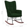 Silla mecedora de terciopelo verde oscuro de vidaXL, Mecedoras - Ref: Foro24-328141, Precio: 127,98 €, Descuento: %