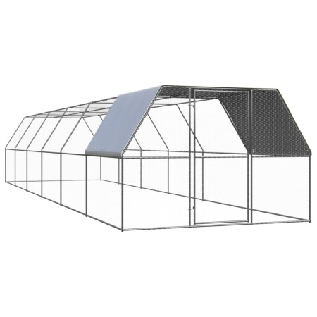 Galvanized steel outdoor chicken coop cage 3x12x2 m by vidaXL, Cages and habitats for small animals - Ref: Foro24-3089328, Pr...