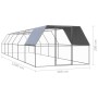 Galvanized steel outdoor chicken coop cage 3x12x2 m by vidaXL, Cages and habitats for small animals - Ref: Foro24-3089328, Pr...