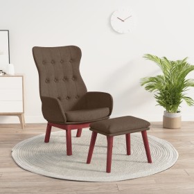 Sillón de relax con taburete tela marrón de vidaXL, Sillones - Ref: Foro24-3097726, Precio: 167,99 €, Descuento: %