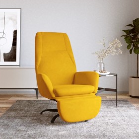 Sillón de relax con reposapiés terciopelo amarillo mostaza de vidaXL, Sillones - Ref: Foro24-3097855, Precio: 116,99 €, Descu...