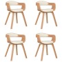 Dining chairs 4 pcs curved wood and cream synthetic leather by vidaXL, dining chairs - Ref: Foro24-3092386, Price: 597,33 €, ...