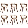 Dining chairs 6 pcs curved wood and cream synthetic leather by vidaXL, dining chairs - Ref: Foro24-3092390, Price: 925,76 €, ...