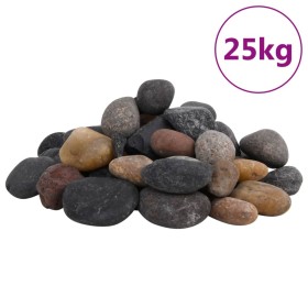 Guijarros pulidos colores mezclados 25 kg 5-8 cm de vidaXL, Decoración de acuarios - Ref: Foro24-155334, Precio: 69,99 €, Des...