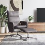 Sillón de masaje reclinable con reposapiés cuero sintético gris de vidaXL, Sillones - Ref: Foro24-356599, Precio: 135,54 €, D...