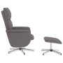 Sillón de masaje reclinable con reposapiés cuero sintético gris de vidaXL, Sillones - Ref: Foro24-356599, Precio: 135,99 €, D...