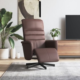 Sillón reclinable con reposapiés cuero sintético marrón de vidaXL, Sillones - Ref: Foro24-356705, Precio: 223,99 €, Descuento: %