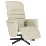 Sillón reclinable masaje con reposapiés cuero sintético crema de vidaXL, Sillones - Ref: Foro24-356711, Precio: 231,46 €, Des...