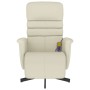 Sillón reclinable masaje con reposapiés cuero sintético crema de vidaXL, Sillones - Ref: Foro24-356711, Precio: 231,46 €, Des...