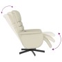 Sillón reclinable masaje con reposapiés cuero sintético crema de vidaXL, Sillones - Ref: Foro24-356711, Precio: 231,46 €, Des...