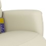 Sillón reclinable masaje con reposapiés cuero sintético crema de vidaXL, Sillones - Ref: Foro24-356711, Precio: 231,46 €, Des...