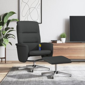 Sillón reclinable de masaje con reposapiés tela negro de vidaXL, Sillones - Ref: Foro24-356584, Precio: 146,99 €, Descuento: %