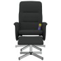 Sillón reclinable de masaje con reposapiés tela negro de vidaXL, Sillones - Ref: Foro24-356584, Precio: 137,79 €, Descuento: %