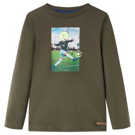 Children's t-shirt with long sleeves khaki 140 by vidaXL, Kids T-shirts - Ref: Foro24-12738, Price: 9,99 €, Discount: %