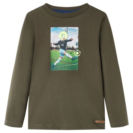 Children's t-shirt with long sleeves khaki 140 by vidaXL, Kids T-shirts - Ref: Foro24-12738, Price: 9,99 €, Discount: %