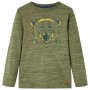 Langärmliges Kinder-T-Shirt in Khaki-Melange 104 von vidaXL, Kinder-T-Shirts - Ref: Foro24-13160, Preis: 9,67 €, Rabatt: %