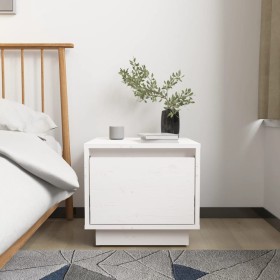 Solid white pine wood bedside table 35x34x32 cm by vidaXL, Nightstands - Ref: Foro24-813397, Price: 39,99 €, Discount: %