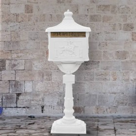 Buzón de pedestal de aluminio estilo vintage inoxidable blanco de vidaXL, Buzones de correo - Ref: Foro24-43894, Precio: 248,...