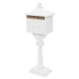 Buzón de pedestal de aluminio estilo vintage inoxidable blanco de vidaXL, Buzones de correo - Ref: Foro24-43894, Precio: 248,...