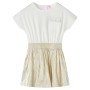 Vestido infantil de manga corta color crudo 128 de vidaXL, Vestidos de niños - Ref: Foro24-14695, Precio: 21,99 €, Descuento: %