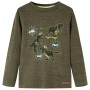 Children's long-sleeved t-shirt dark khaki mélange 116 by vidaXL, Kids T-shirts - Ref: Foro24-13251, Price: 11,28 €, Discount: %