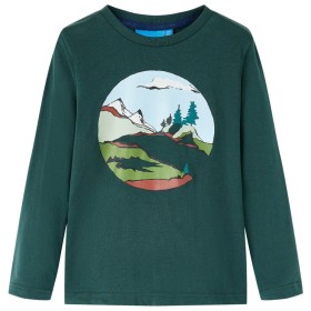 Dunkelgrünes Langarm-T-Shirt für Kinder 104 von vidaXL, Kinder-T-Shirts - Ref: Foro24-13450, Preis: 10,99 €, Rabatt: %