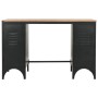 Desk with double pedestal fir wood and steel 120x50x76 cm by vidaXL, Desks - Ref: Foro24-246422, Price: 202,58 €, Discount: %