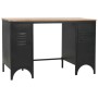 Schreibtisch mit Doppelsockel aus Tannenholz und Stahl, 120 x 50 x 76 cm von vidaXL, Schreibtische - Ref: Foro24-246422, Prei...