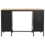 Schreibtisch mit Doppelsockel aus Tannenholz und Stahl, 120 x 50 x 76 cm von vidaXL, Schreibtische - Ref: Foro24-246422, Prei...