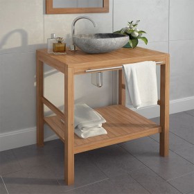 Mueble de lavabo tocador madera teca maciza 74x45x75 cm de vidaXL, Tocadores de baño - Ref: Foro24-246492, Precio: 217,05 €, ...